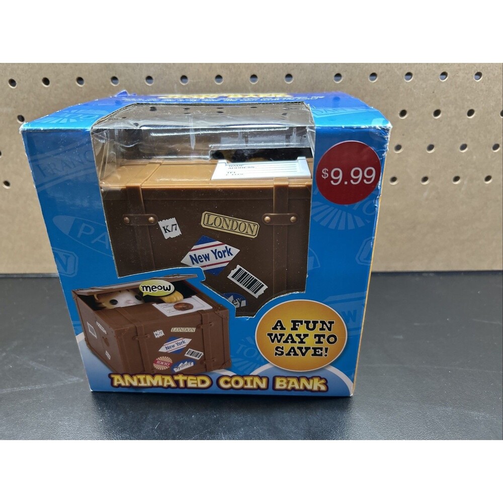 Animated Cat Coin Bank Novelty New in Box Fast Shipping